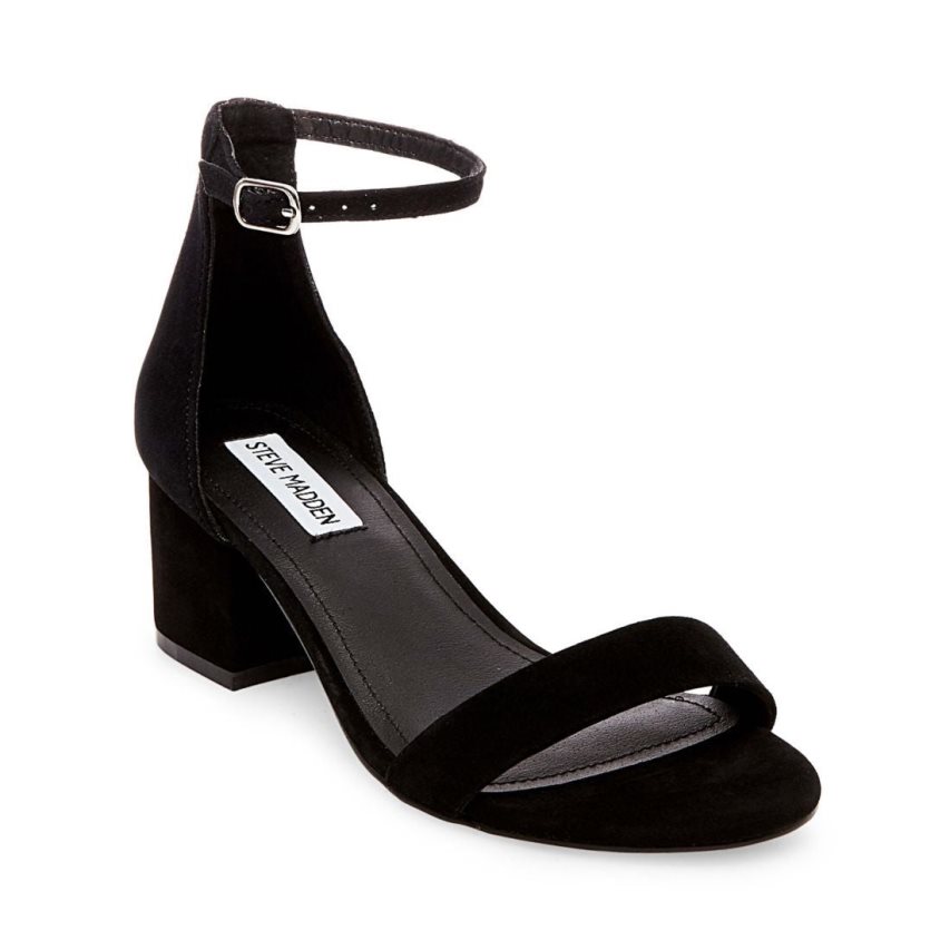 Sandalias Tacones Steve Madden Ireneew Gamuza Mujer Negras | ES JP3S29